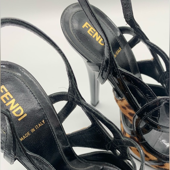 Fendi Animal Print Calf Hair Sky High Stiletto‎ Sandals Women Size 35.5 main image 9